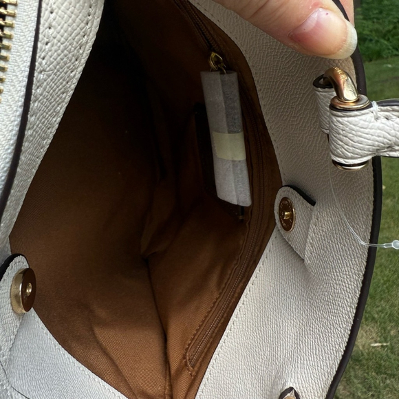 NEW Coach Lillie Carryall Satchel in Chalk Crossgrain Leather New with tags - Picture 12 of 16